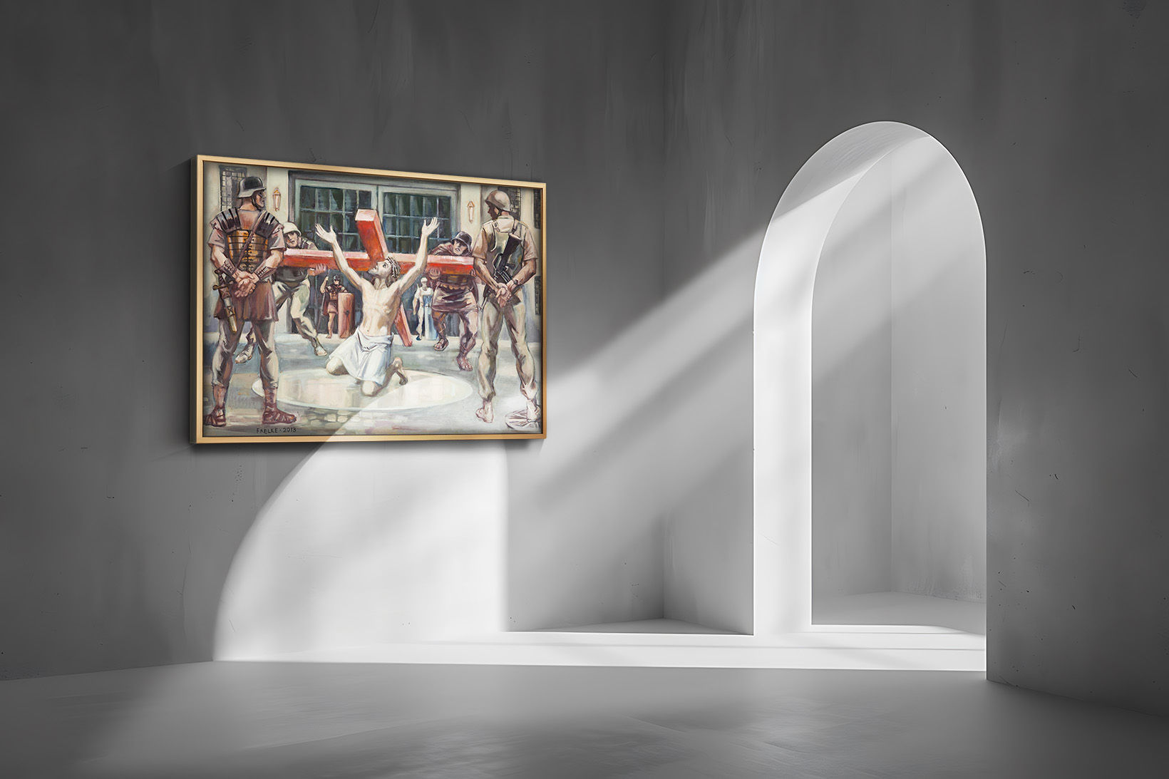 Der Kreuzweg Jesu Christi, Öl auf Leinwand, 2007, Künstler Helmut Frelke, Berlin