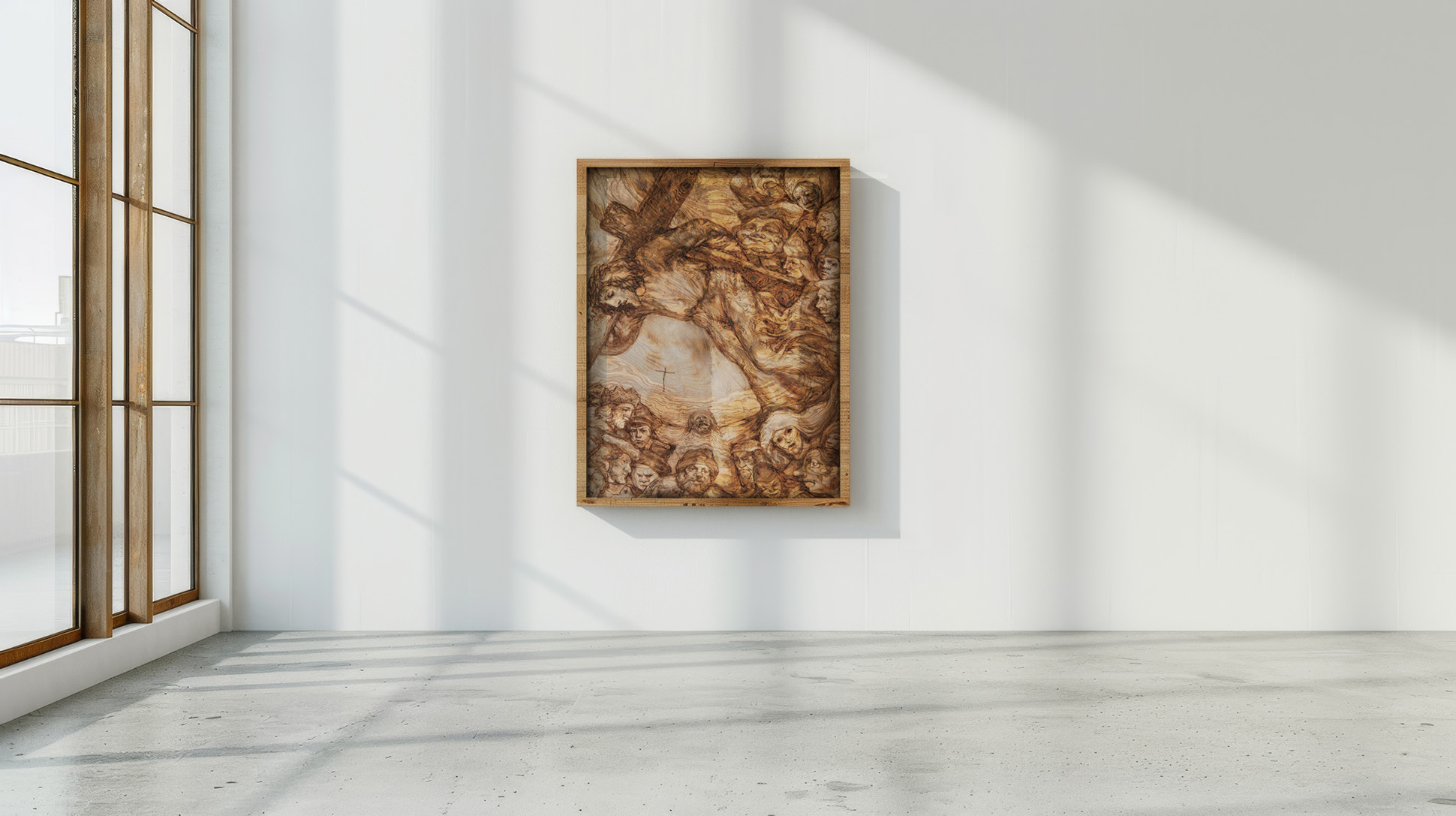 Kreuzweg-Station-Holzmalerei-Frelke