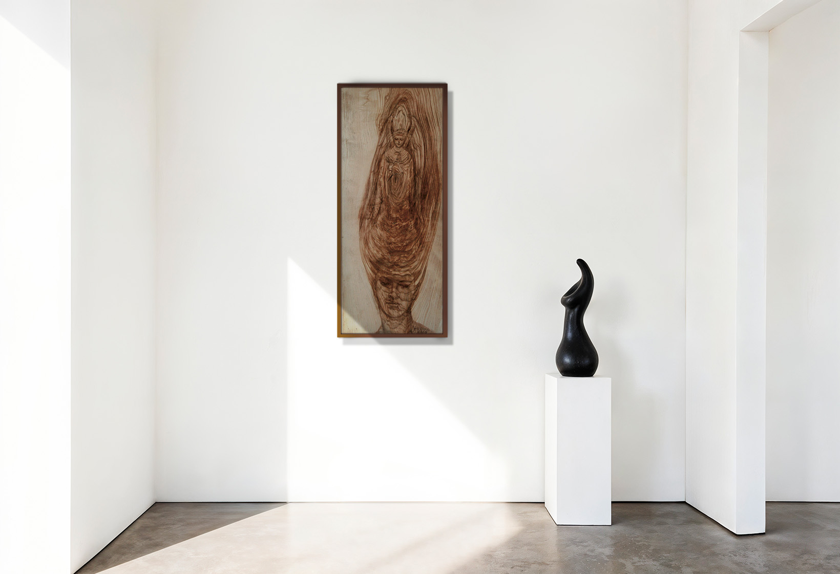 Kunstausstellung des berliner Künstler Helmut Frelke zur Holzmalerei