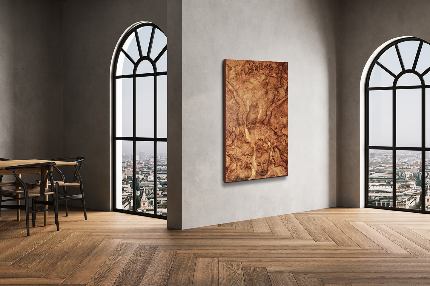 Holzmalerei interior design Kunst im modernen wohnraum